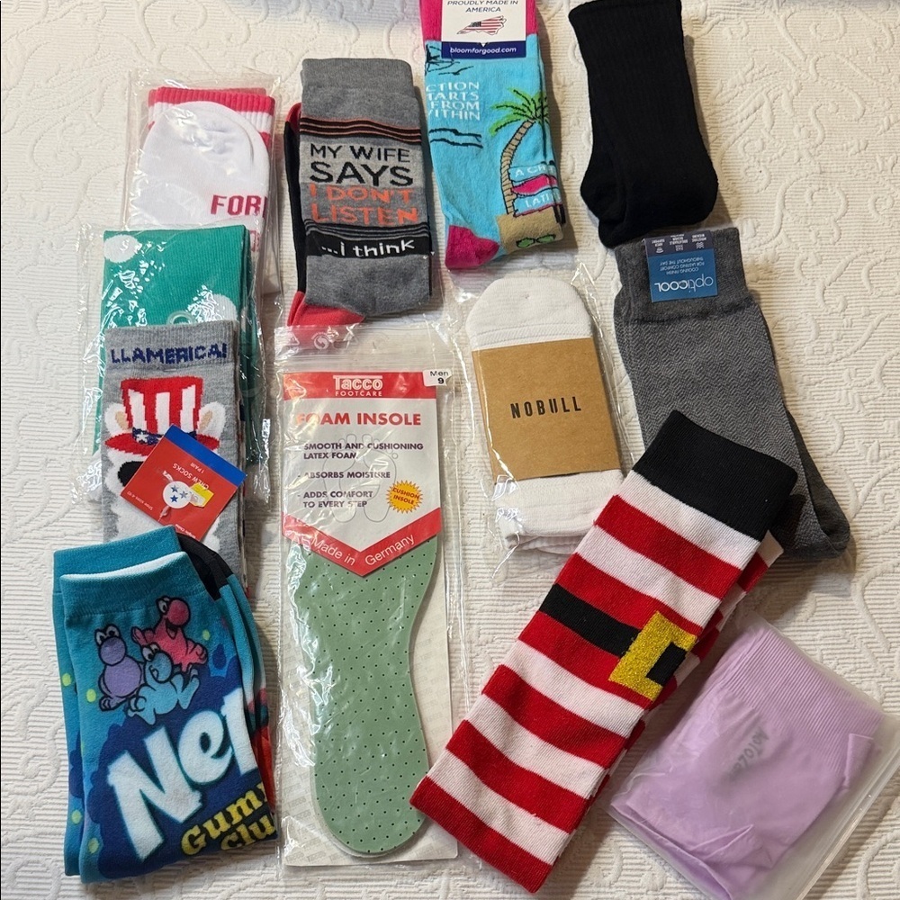 NOBULL & Other Men's/Womens/kids Colorful Casual Socks Collection. Sock BUNDLE
